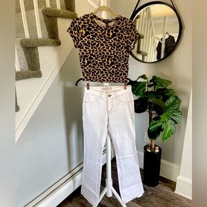 Cropped and white jeans